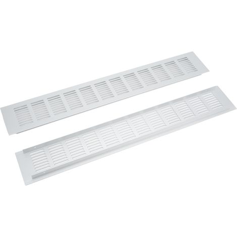 2 Stück Lüftungsgitter aus Aluminiumlegierung, rechteckige Lüftungsplatte für Schränke, Schuhschränke, Kleiderschränke, 80 x 500 mm (1/5)