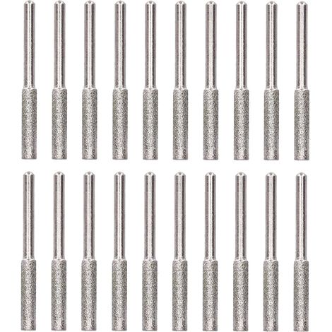 Chain Saw Grinding Head 20pcs High Hardness Easy Installation Grinder Durable Chainsaw Sharpener Cutter for Repair (Silver, 4mm) (1/5)