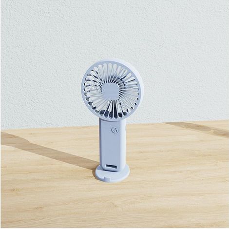 Ventilateur portable rechargeable USB (bleu) - Petit, portable, mini - Cadeau de bureau pour la chambre - Ventilateur silencieux pour la maison