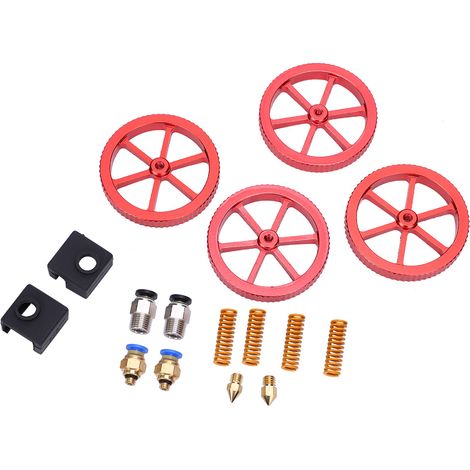Kit d'amélioration pour extrudeur d'imprimante 3D, incluant vis de réglage manuel rouges, ressorts et amortisseurs (1/5)