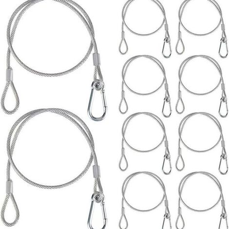 10er-Pack Traversenklemmen，Halterung für Beleuchtungssicherheitskabel，2 mm Traversensicherheitskabel，Klemmhaken-Sicherheitsseil (1/5)