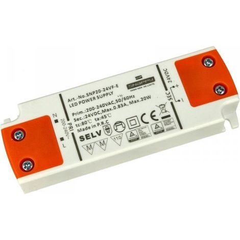 Alimentatore Trasformatore Slim 24V 20W 0,83A 16mm SNAPPY SNP20-24VF-E
