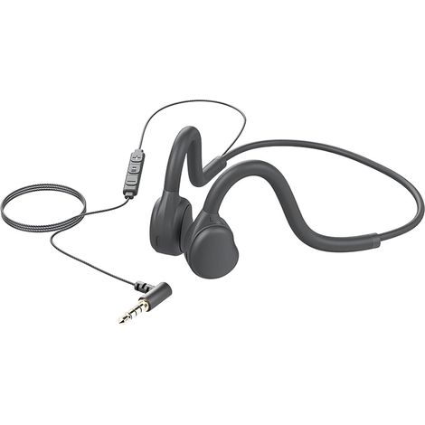 Offener Sportkopfhörer mit Kabel, Nackenbügel, Mikrofon, 3,5-mm-/USB-C-Anschluss, Kabelfernbedienung, Stereo-Kopfhörer, geeignet für Radfahren, Joggen und Fitnesstraining (1/3)