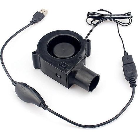 Ventilateur portable USB 5V 7530 pour barbecue, pique-nique et camping : souffleur turbo à vitesse réglable (1/4)