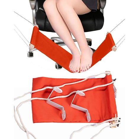 Hamaca reposapiés, hamaca para los pies para la oficina, hamaca para estirar las piernas debajo del escritorio, para relajarse en la oficina o en casa. (1/5)