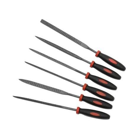 Kit de mini râpes à bois 6 pcs – Longueur de taille 70 mm – Manche en plastique rond – Pour bois dur et teck – Donau Elektronik