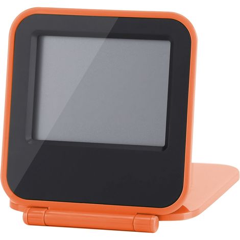 Réveil Numérique Pliable Orange ABS Compact avec Température Date et Rétroéclairage Bleu pour Voyage Bureau (1/5)