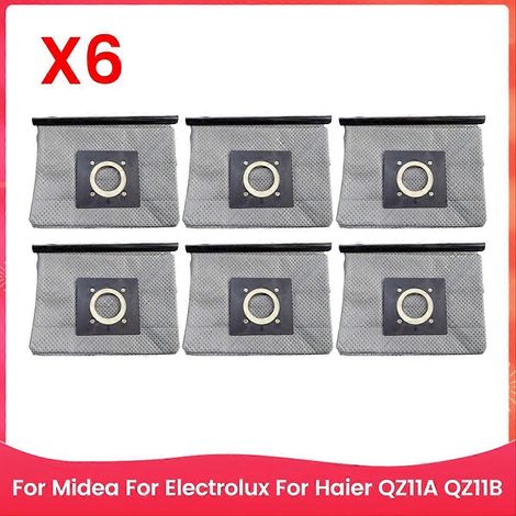 Packung mit 6 Staubbeuteln für Midea, Electrolux und Haier QZ11A/QZ11B Staubsauger (Vliesstoff). (1/5)