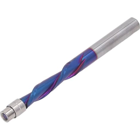 Fraise à affleurer à spirale pour défonceuse CNC, queue de 6,35 mm (1/4"), en carbure monobloc avec roulement (1/5)
