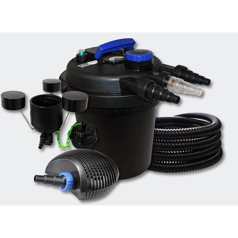 Kit filtration bassin à pression 6000l 11 Watts UVC 40 Watts Pompe Tuyau Skimmer