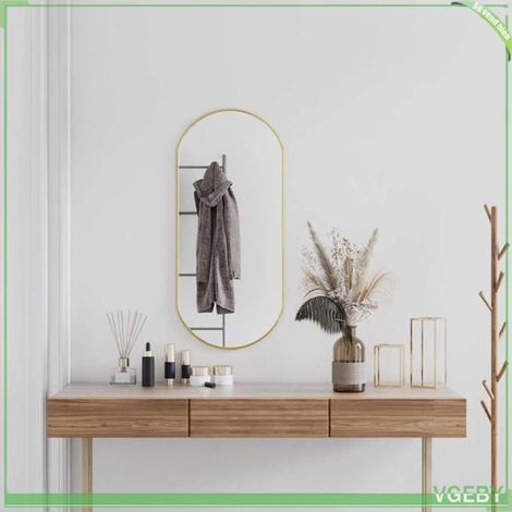 Miroir mural - FAFEISY - 348200 - Doré - 90x40 cm - Ovale (1/5)