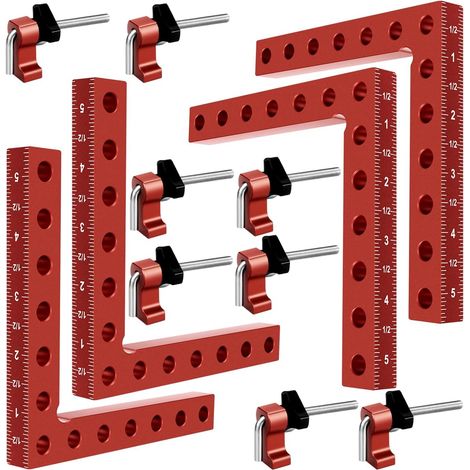 90-Grad-Klemme, Schrankklemme, Aluminium-Quadrat 5,5" x 5,5" (14 x 14 cm), Tischlerwerkzeug-Eckklemme, rechte Eckklemme, Schublade, Bilderrahmen (4 Stück)