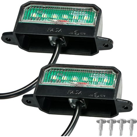 12V LED 2x Éclairage Plaque Immatriculation Etanche Blanche Feux Arrière Lampe de Plaque d’Immatriculation (1/5)