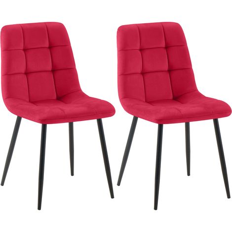 Set di 2 sedie da pranzo Tilde rosso Velluto (1/5)