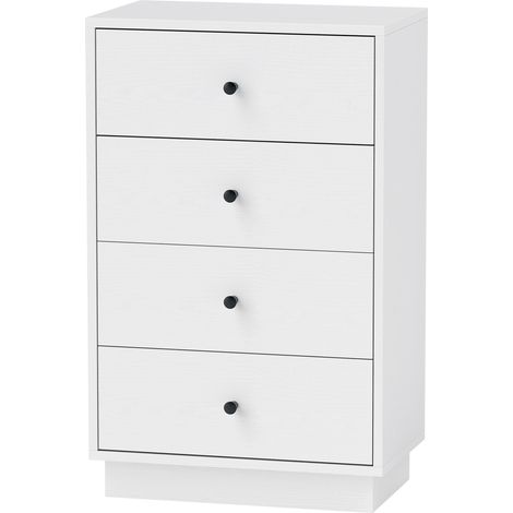 Commode 7 tiroirs meuble bois moderne blanc 47 x 29 x 75 cm