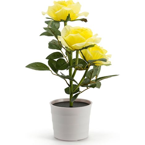 Pot de fleurs lumineux à LED solaire, décoration extérieure pour terrasse, jardin et pelouse. (1/4)