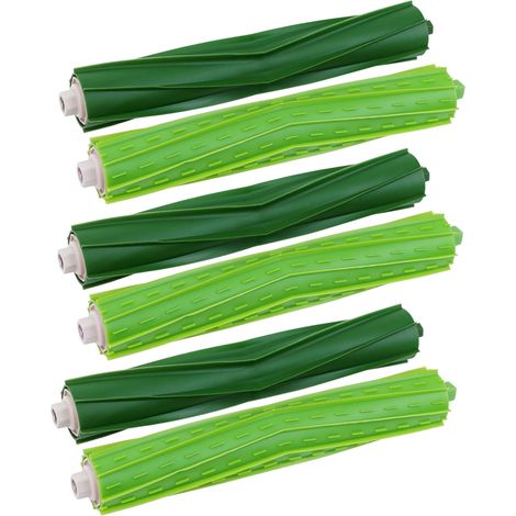 Paquete de seis cepillos de repuesto de goma para rodillos, aptos para iRobot i3/i4/i6/i7/E5/E6. (1/3)
