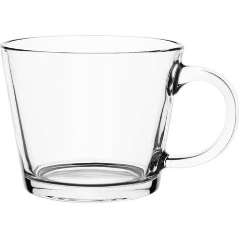 Bicchiere da tè trasparente Justin da 380 ml con manico
