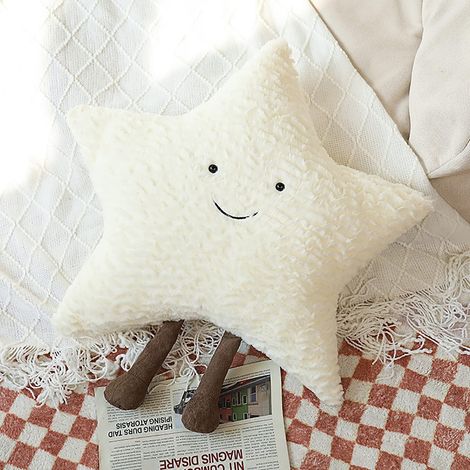 Coussin avec lune, étoiles et soleil  Coussin à dos décoratif  Coussin décoratif en pluche douce (40 cm, motif étoiles) (1/4)