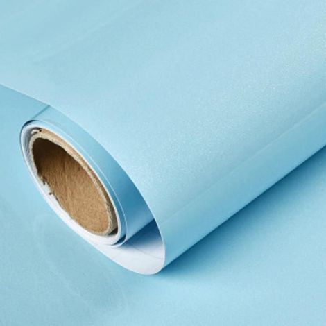 Papier peint - - Uni - Bleu - 40 cm x 1 m - Décoration intérieure (1/3)