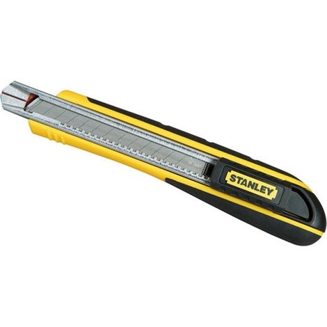 STANLEY cutter fat max 9 mm 0-10-475 stanley , Cuerpo de acero inoxidable. Mango bimateria. Cambio rápido de la hoja. Gracias a su diseño de almacenaje una vez eliminada la hoja an