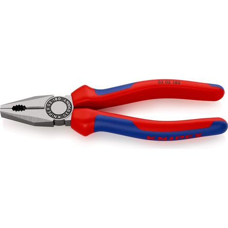 KNIPEX 03 02 180 SB Pinza universale con manici comfort atramentata nera 180 mm