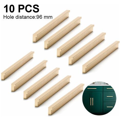 Lot de 10 poignées de meubles, poignées de porte, poignées de bar de cuisine, poignées d'armoires, poignées de tiroirs, poignées de placards de cuisine (1/5)