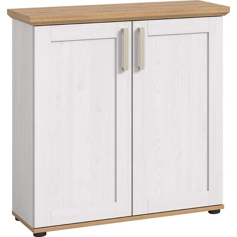 Verona Sideboard 2 Türen weiß, Eiche Dekor.