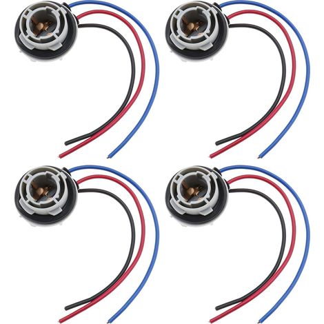 4pcs 1157 Douille d'ampoule BAY15D Support de Lampe Adaptateur Connecteur de Base pour Feu Arrière Feu Stop Feux de Jour Gabarit Recul Ampoules (1/5)