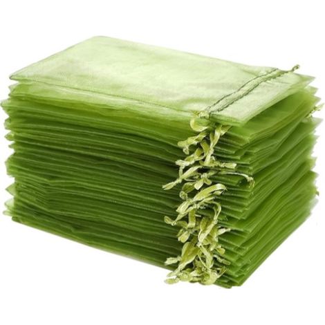 100 pièces - Sachets en organza - 17x23 cm - Vert olive - Sachets cadeaux - Filet à bonbons - Sachets cadeaux - pour bijoux, montres - confection de sachets parfumés (1/5)