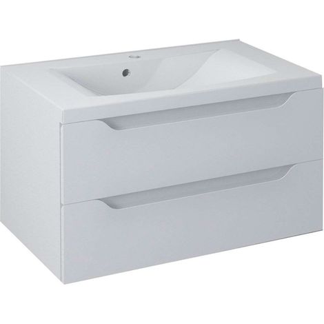 Sapho Wave - Mobile lavabo 800x450x480 mm, 2 cassetti, bianco WA080-3030