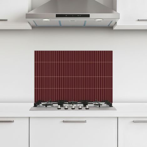 CRÉDENCE CUISINE Lignes - Motif - Bordeaux 60x40 cm (1/5)