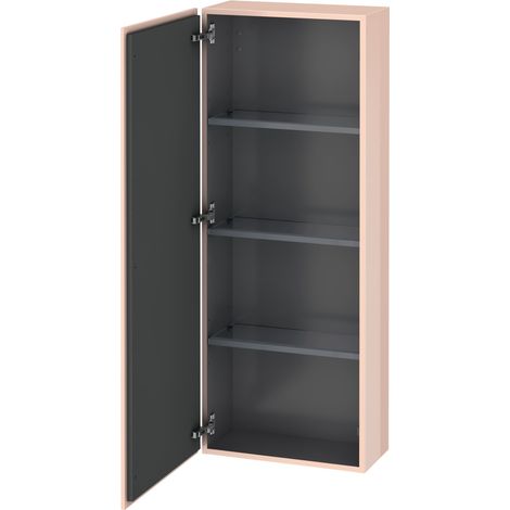 Mobile semi-alto Duravit L-Cube, larghezza 500 mm, profondità 243 mm, 1 anta, incernierato a sinistra, colorazione: Albicocca Perla lacca lucida all'albicocca - LC1169L1010 (1/4)