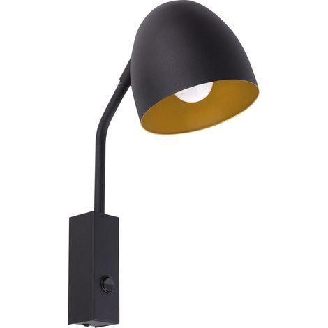 Wandlampe SARE in Schwarz Gold Wohnzimmer Leuchte