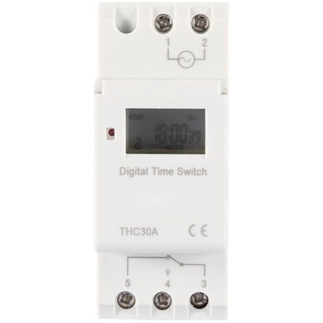 Minuterie numérique THC 30A, interrupteur de contrôle horaire électronique programmable (220 V)