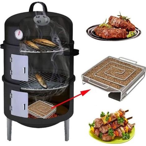 Rauchgenerator für Edelstahl-Räucherofen, Kaltrauch-Zubehör, Spiralrauchrohr für Fleisch und Fisch, Pelletbrenner mit Korb