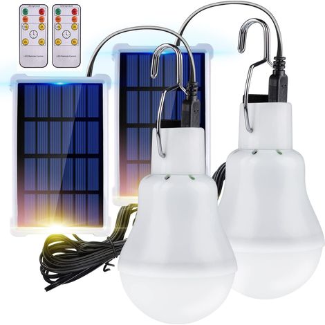 2 Lampe Solaire Portable avec Télécommande et Capteur de Lumière Intégré (1/5)
