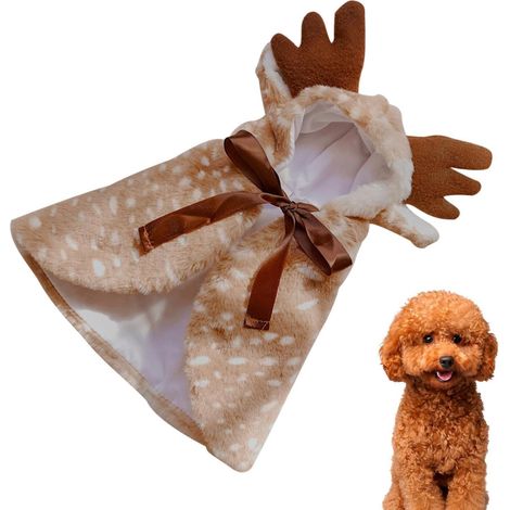 Christmas Dog Elk Cloak Dog Reindeer Costume Cape Cloak,Soft Cat