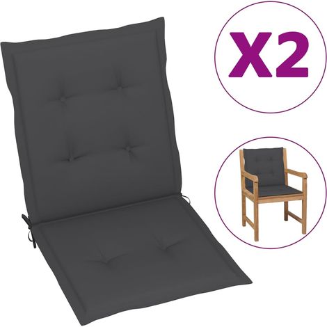 vidaXL Cuscini per Sedia 2 pz Antracite Tessuto Oxford