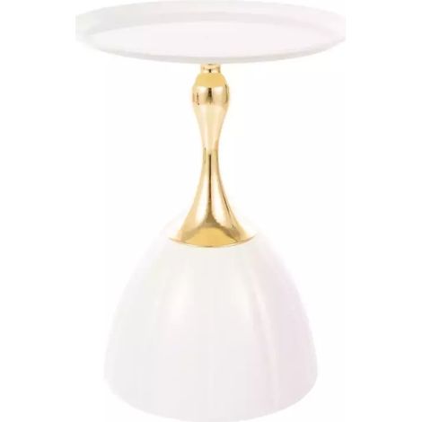 Table basse moderne style contemporain moderne en métal blanc et or ORLENA