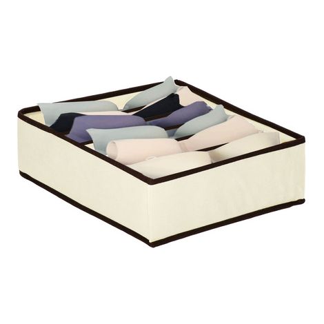 Stoffbox Organiser m. 7 Zellen für Schublade Socken BHs Unterwäsche