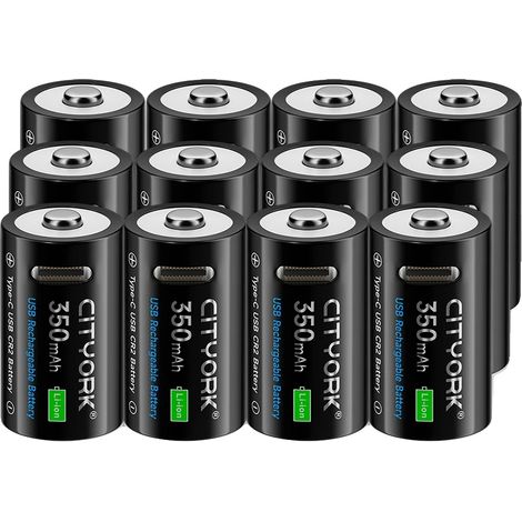 Batería CR2, 3,7 voltios, recargable, paquete de 12 unidades. (1/2)