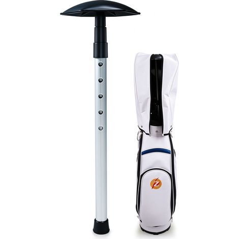 Tige de support pour sac de golf – Support télescopique 4 sections en alliage d'aluminium – Canne de support réglable – Accessoire de sac de protection – Argent (1/5)