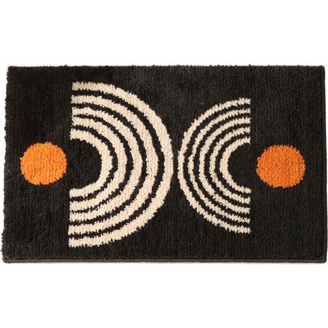 Tapis de porte de salle de bain simples, tapis absorbants, tapis antidérapants pour salle de bain, tapis d'entrée, tapis, gris foncé (1/5)