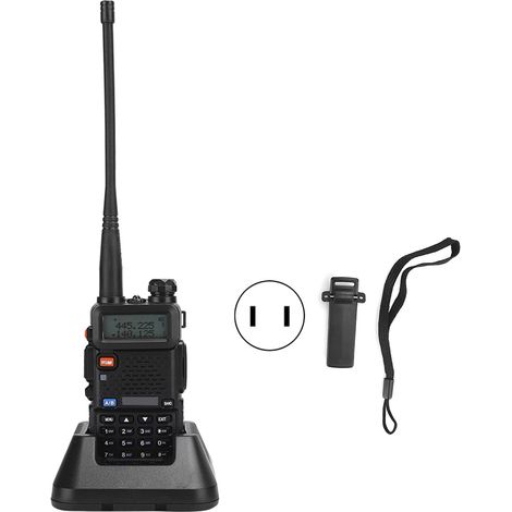 Talkie-walkie BF UV5R 8W double bande, radio bidirectionnelle pour voiture, batterie intégrée (100-240V, prise US) (1/5)