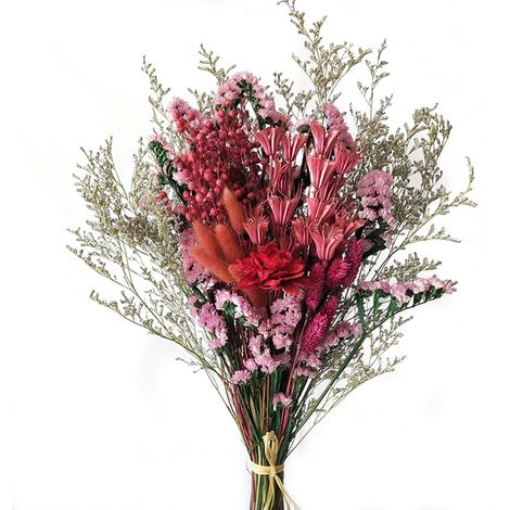 Bouquet de fleurs sèches D18 - Décoration salon, fleurs naturelles séchées à l'air, composition assortie, cadeau prêt à offrir (1/5)