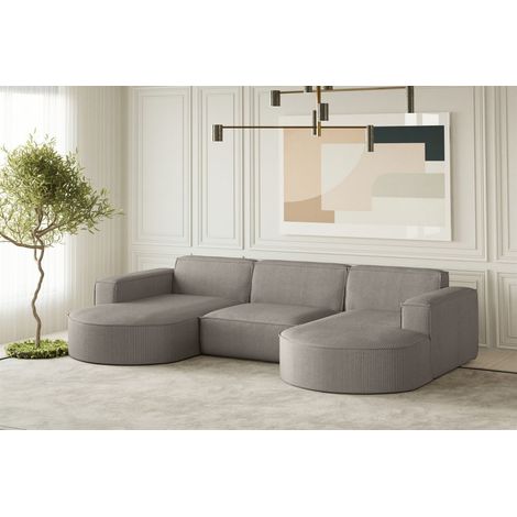 Wohnlandschaft U-Form Sofa PALMA in Stoff Scala Grau (1/2)