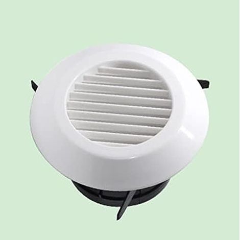 Couvercle de grille d'évacuation d'air, grille de sortie de ventilation murale Couvercle de conduit de diffuseur blanc rond Grille de ventilateur d'aération à grille (1/5)
