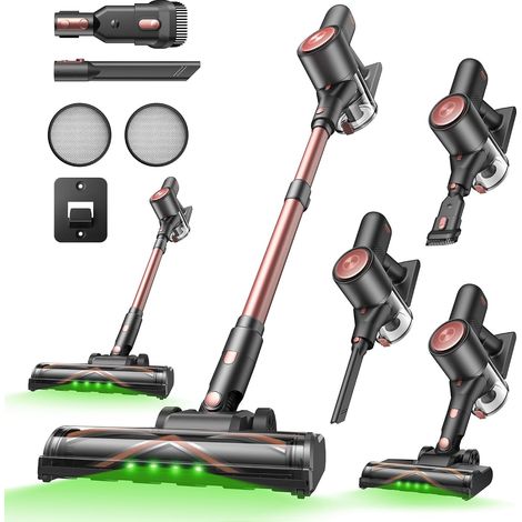 Aspirateur Balai sans Fil,450W/45Kpa/50 Mins Aspirateur sans Fil Puissant,Brosse Anti-Emmêlement,télescopique Léger Aspirateur Balai pour Tapis,Poils Animaux,Sol Dur et Voiture (1/5)