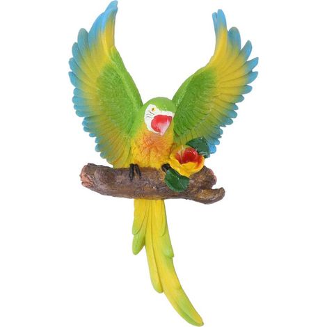 statue jardin exterieur-Décoration Murale Parrot en Résine - Parrot Statue Volante Colorée pour Jardins, Patios et Espaces Extérieurs - Ornement de Jardin pour Amoureux des Animaux - Modèle Éco-Friend (1/5)